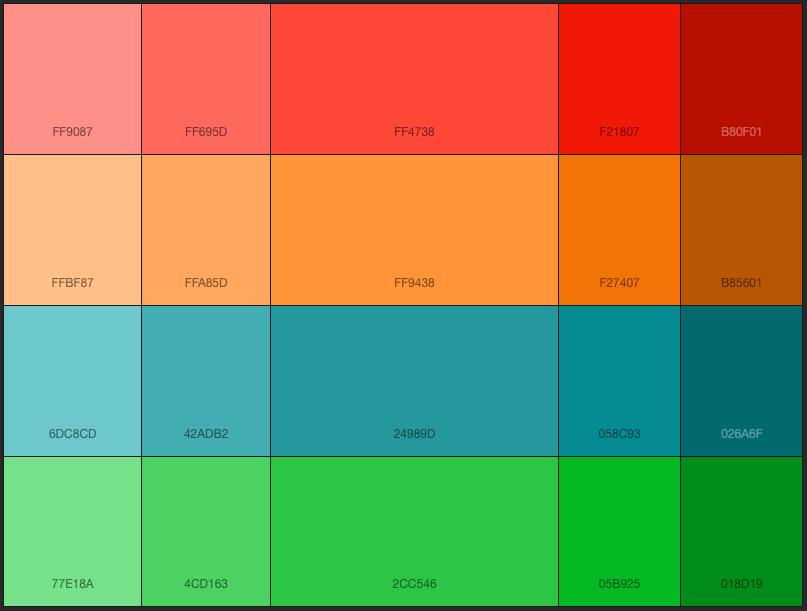 Website colours